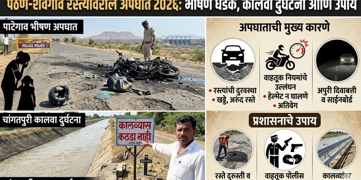 पैठण-शेवगाव रस्त्यावरील अपघात