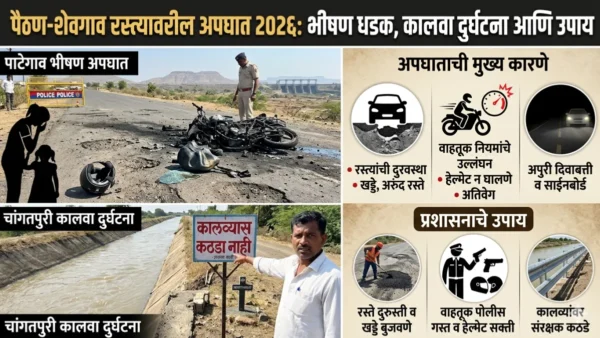 पैठण-शेवगाव रस्त्यावरील अपघात